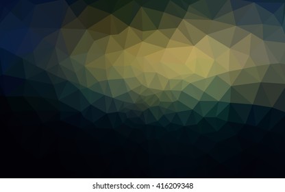 Multicolor dark blue, yellow, orange polygonal illustration, which consist of triangles. Geometric background in Origami style with gradient. Triangular design for your business.