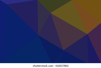 Multicolor dark blue, yellow, orange polygonal illustration, which consist of triangles. Geometric background in Origami style with gradient. Triangular design for your business.
