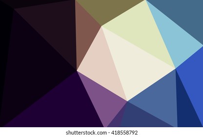 Multicolor dark blue, yellow, orange polygonal illustration, which consist of triangles. Geometric background in Origami style with gradient. Triangular design for your business.