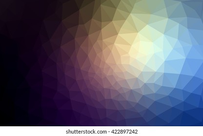 Multicolor dark blue, yellow, orange polygonal illustration, which consist of triangles. Geometric background in Origami style with gradient. Triangular design for your business.