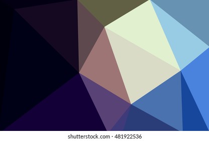 Multicolor dark blue, yellow, orange polygonal illustration, which consist of triangles. Geometric background in Origami style with gradient. Triangular design for your business.