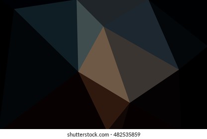 Multicolor dark blue, yellow, orange polygonal illustration, which consist of triangles. Geometric background in Origami style with gradient. Triangular design for your business.