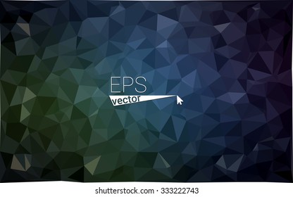 Multicolor dark green, blue  geometric rumpled triangular low poly style gradient illustration graphic background. Vector polygonal design for your business.