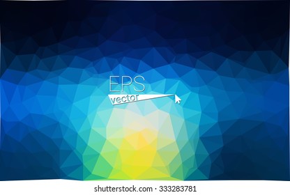Multicolor dark green, blue  geometric rumpled triangular low poly style gradient illustration graphic background. Vector polygonal design for your business.