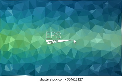 Multi-color dark green, blue  geometric rumpled triangular low poly style gradient illustration graphic background. Vector polygonal design for your business.