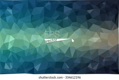 Multicolor dark green, blue  geometric rumpled triangular low poly style gradient illustration graphic background. Vector polygonal design for your business.