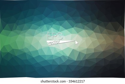 Multicolor dark green, blue  geometric rumpled triangular low poly style gradient illustration graphic background. Vector polygonal design for your business.