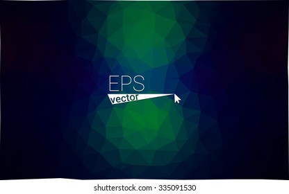 Multicolor dark green, blue  geometric rumpled triangular low poly style gradient illustration graphic background. Vector polygonal design for your business.