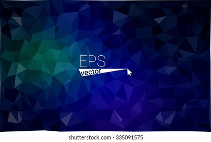 Multicolor dark green, blue  geometric rumpled triangular low poly style gradient illustration graphic background. Vector polygonal design for your business.