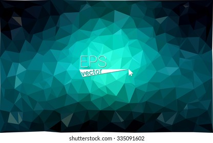 Multicolor dark green, blue  geometric rumpled triangular low poly style gradient illustration graphic background. Vector polygonal design for your business.