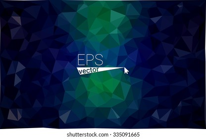 Multicolor dark green, blue  geometric rumpled triangular low poly style gradient illustration graphic background. Vector polygonal design for your business.