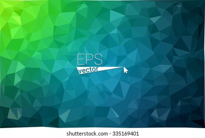 Multicolor dark green, blue  geometric rumpled triangular low poly style gradient illustration graphic background. Vector polygonal design for your business.
