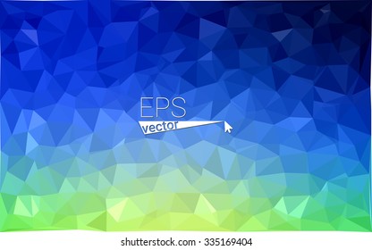 Multicolor dark green, blue  geometric rumpled triangular low poly style gradient illustration graphic background. Vector polygonal design for your business.
