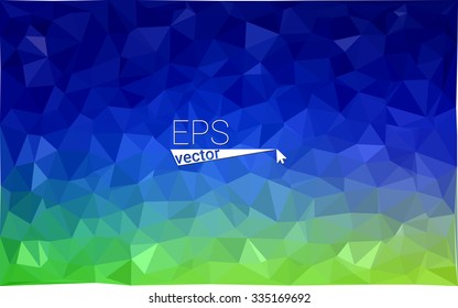 Multicolor dark green, blue  geometric rumpled triangular low poly style gradient illustration graphic background. Vector polygonal design for your business.