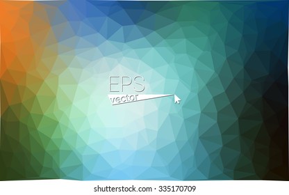 Multicolor dark green, blue  geometric rumpled triangular low poly style gradient illustration graphic background. Vector polygonal design for your business.
