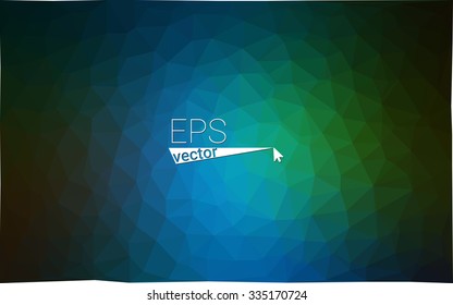 Multicolor dark green, blue  geometric rumpled triangular low poly style gradient illustration graphic background. Vector polygonal design for your business.