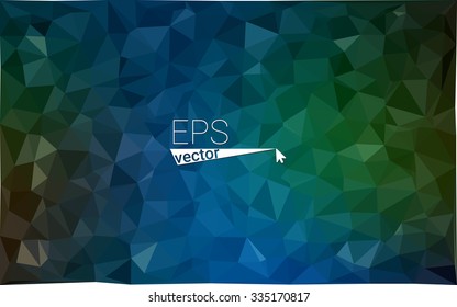 Multicolor dark green, blue  geometric rumpled triangular low poly style gradient illustration graphic background. Vector polygonal design for your business.