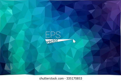Multicolor dark green, blue  geometric rumpled triangular low poly style gradient illustration graphic background. Vector polygonal design for your business.
