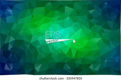 Multicolor dark green, blue  geometric rumpled triangular low poly style gradient illustration graphic background. Vector polygonal design for your business.
