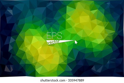 Multicolor dark green, blue  geometric rumpled triangular low poly style gradient illustration graphic background. Vector polygonal design for your business.