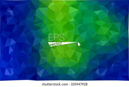 Multicolor dark green, blue  geometric rumpled triangular low poly style gradient illustration graphic background. Vector polygonal design for your business.
