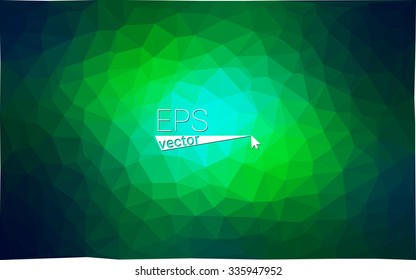 Multicolor dark green, blue  geometric rumpled triangular low poly style gradient illustration graphic background. Vector polygonal design for your business.