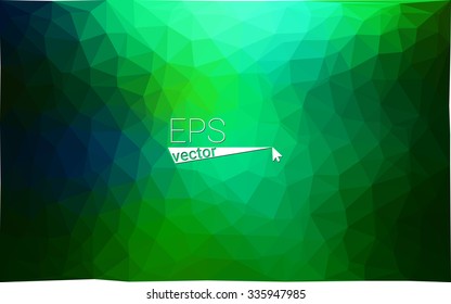 Multicolor dark green, blue  geometric rumpled triangular low poly style gradient illustration graphic background. Vector polygonal design for your business.