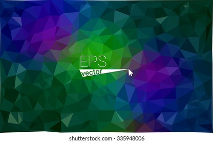 Multicolor dark green, blue  geometric rumpled triangular low poly style gradient illustration graphic background. Vector polygonal design for your business.