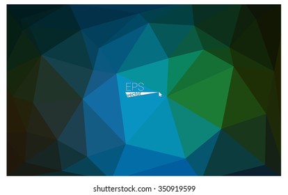 Multicolor dark green, blue geometric rumpled triangular low poly origami style gradient illustration graphic background. Vector polygonal design for your business.