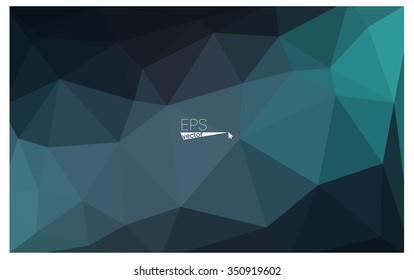 Multicolor dark green, blue geometric rumpled triangular low poly origami style gradient illustration graphic background. Vector polygonal design for your business.