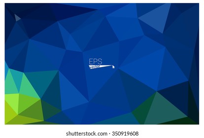 Multicolor dark green, blue geometric rumpled triangular low poly origami style gradient illustration graphic background. Vector polygonal design for your business.