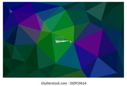 Multicolor dark green, blue geometric rumpled triangular low poly origami style gradient illustration graphic background. Vector polygonal design for your business.