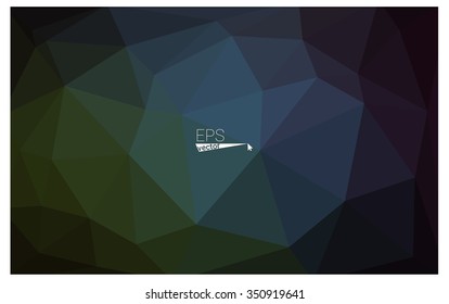 Multicolor dark green, blue geometric rumpled triangular low poly origami style gradient illustration graphic background. Vector polygonal design for your business.