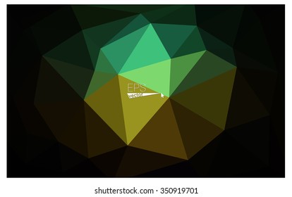 Multicolor dark green, blue geometric rumpled triangular low poly origami style gradient illustration graphic background. Vector polygonal design for your business.