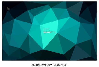 Multicolor dark green, blue geometric rumpled triangular low poly origami style gradient illustration graphic background. Vector polygonal design for your business.