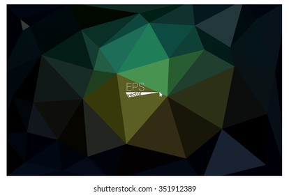 Multicolor dark green, blue geometric rumpled triangular low poly origami style gradient illustration graphic background. Vector polygonal design for your business.