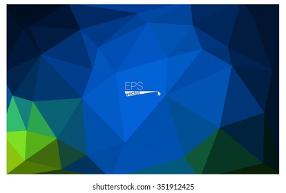 Multicolor dark green, blue geometric rumpled triangular low poly origami style gradient illustration graphic background. Vector polygonal design for your business.