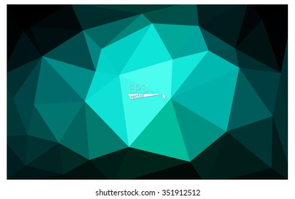 Multicolor dark green, blue geometric rumpled triangular low poly origami style gradient illustration graphic background. Vector polygonal design for your business.