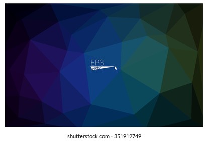 Multicolor dark green, blue geometric rumpled triangular low poly origami style gradient illustration graphic background. Vector polygonal design for your business.