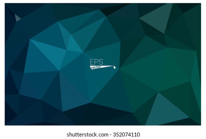 Multicolor dark green, blue geometric rumpled triangular low poly origami style gradient illustration graphic background. Vector polygonal design for your business.