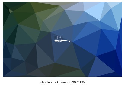 Multicolor dark green, blue geometric rumpled triangular low poly origami style gradient illustration graphic background. Vector polygonal design for your business.