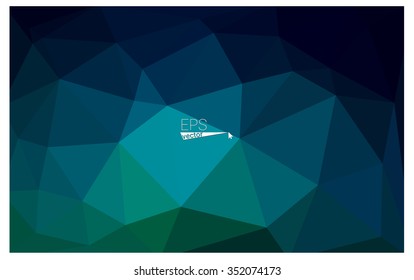 Multicolor dark green, blue geometric rumpled triangular low poly origami style gradient illustration graphic background. Vector polygonal design for your business.