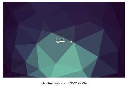 Multicolor dark green, blue geometric rumpled triangular low poly origami style gradient illustration graphic background. Vector polygonal design for your business.
