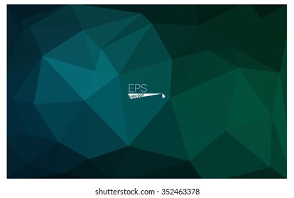 Multicolor dark green, blue geometric rumpled triangular low poly origami style gradient illustration graphic background. Vector polygonal design for your business.