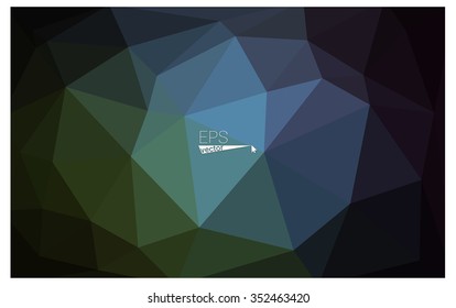 Multicolor dark green, blue geometric rumpled triangular low poly origami style gradient illustration graphic background. Vector polygonal design for your business.