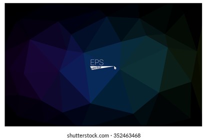 Multicolor dark green, blue geometric rumpled triangular low poly origami style gradient illustration graphic background. Vector polygonal design for your business.