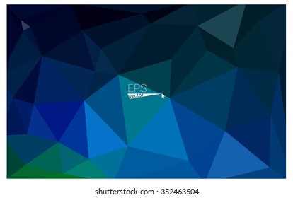 Multicolor dark green, blue geometric rumpled triangular low poly origami style gradient illustration graphic background. Vector polygonal design for your business.