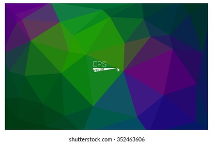 Multicolor dark green, blue geometric rumpled triangular low poly origami style gradient illustration graphic background. Vector polygonal design for your business.