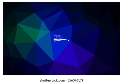 Multicolor dark green, blue geometric rumpled triangular low poly origami style gradient illustration graphic background. Vector polygonal design for your business.