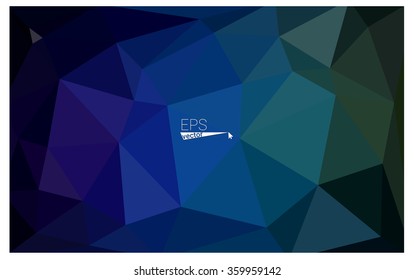Multicolor dark green, blue geometric rumpled triangular low poly origami style gradient illustration graphic background. Vector polygonal design for your business.
